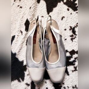 WOMEN'S 80'S/90'S SLING BACK FLATS - GRAY MESH